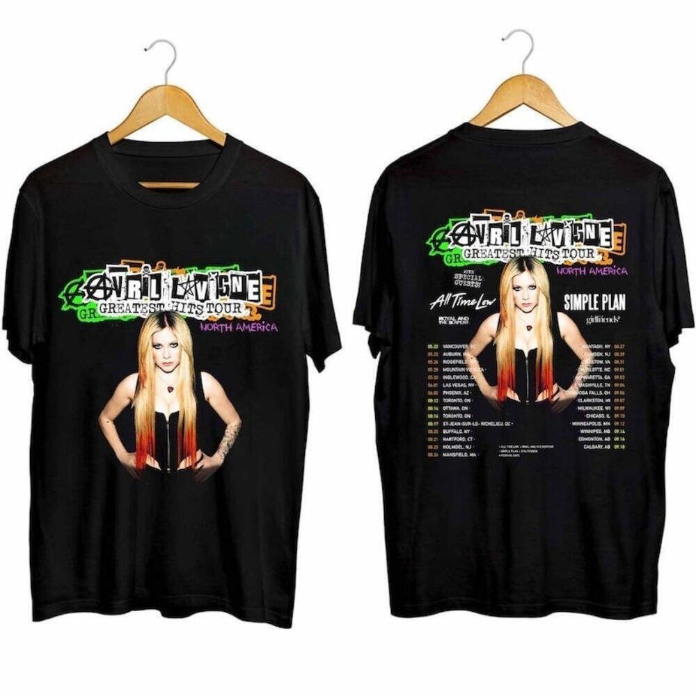 Avril Lavigne Greatest Hits Tour Pop Rock Singer Music Fan T-Shirt 2 Sided
